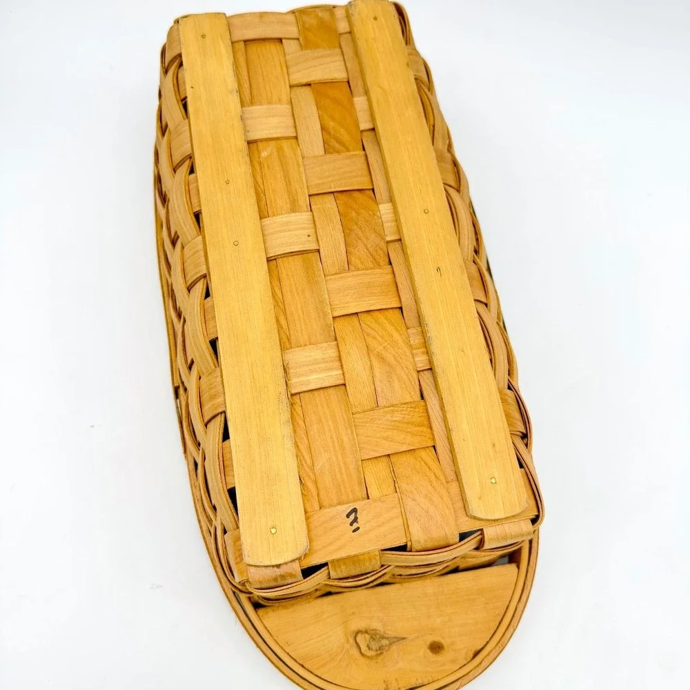 Christopher Roberts Designs Limited Edition Woven Wood Oval Basket Farmhouse